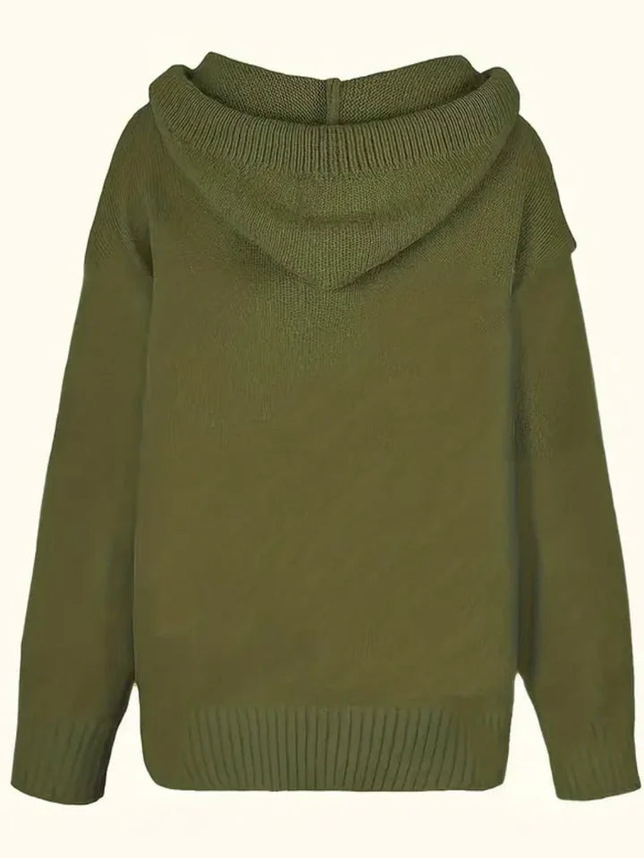 Olive Cozy Hooded Sweater