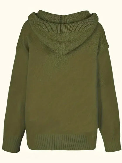 Olive Cozy Hooded Sweater