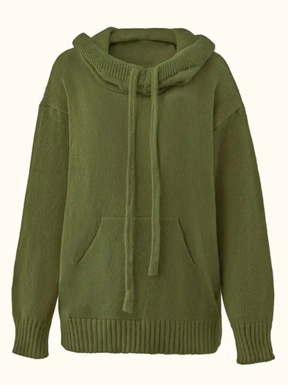 Olive Cozy Hooded Sweater