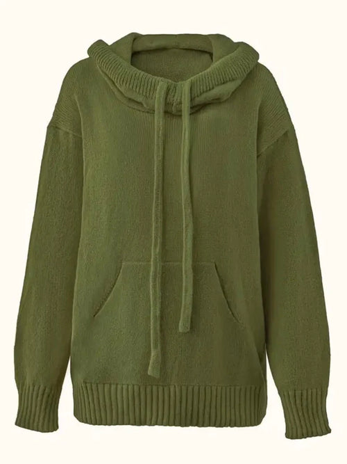 Olive Cozy Hooded Sweater